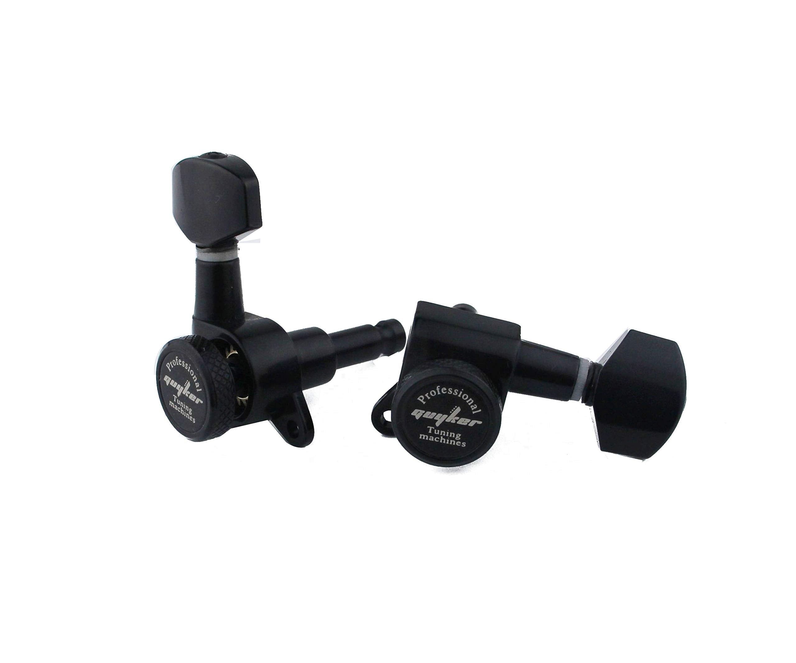 Guyker Guitar Locking Tuners (3L + 3R Handed) - 1:18 Lock String Tuning Key Pegs Machine Head with Hexagonal Handle Replacement